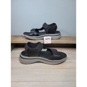 SKECHERS MEN'S GO WALK ARCH FIT SANDAL MISSION 229021 Black Sz 10